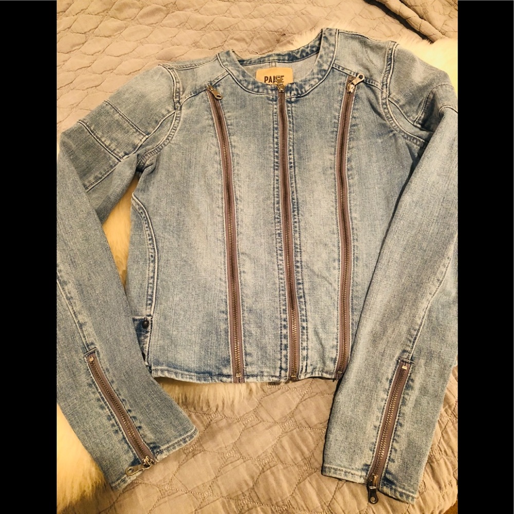 Paige Denim zipper detail jean jacket. Like new